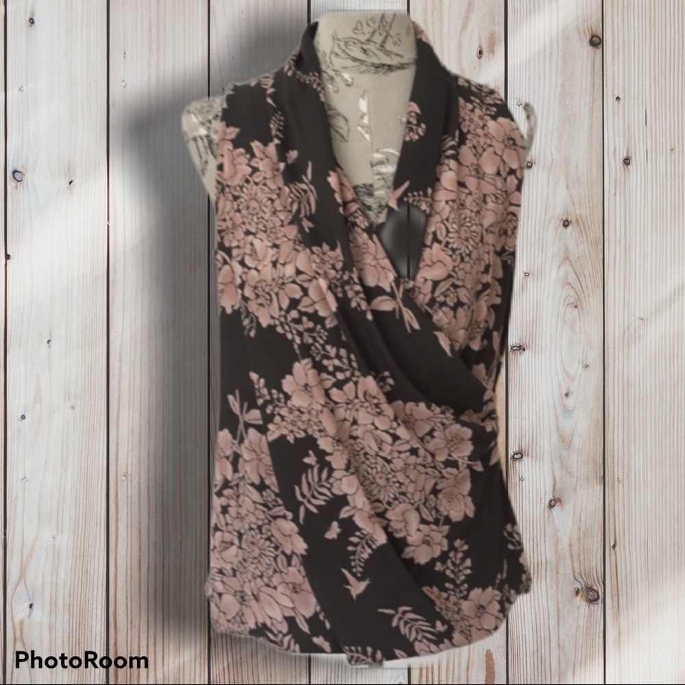 *cabi Brown Pink Top S